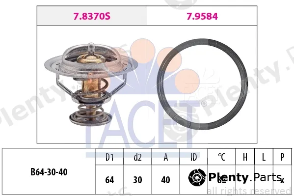 Facet 7.8370 — Thermostat, coolant Made in Italy - OE Equivalent