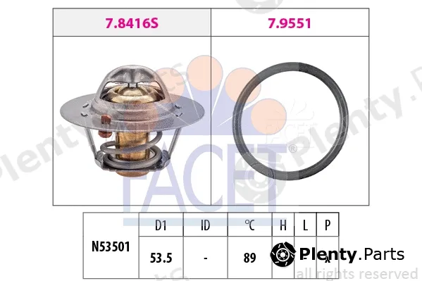 Facet 7.8416 — Thermostat, coolant Made in Italy - OE Equivalent