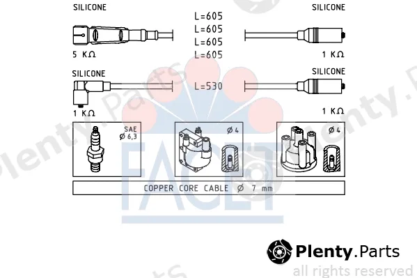 Facet 4.9549 — Ignition Cable Kit Made in Italy - OE Equivalent