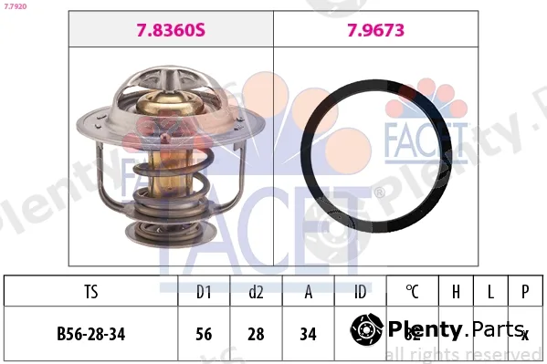 Facet 7.7920 — Thermostat, coolant Made in Italy - OE Equivalent