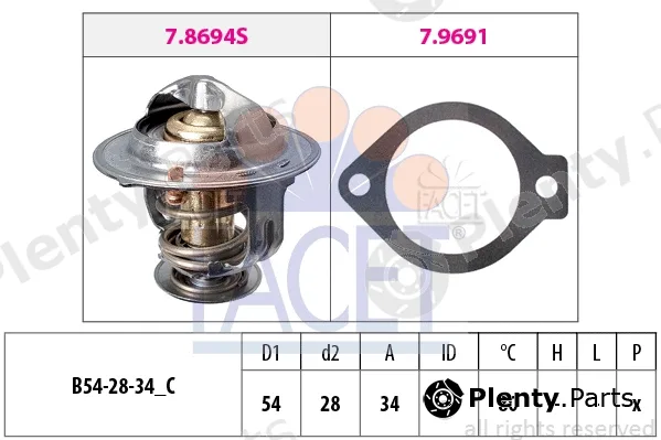 Facet 7.8694 — Thermostat, coolant Made in Italy - OE Equivalent