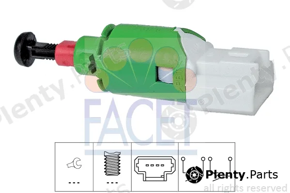 Facet 7.1290 — Switch, clutch control (cruise control) Made in Italy - OE Equivalent