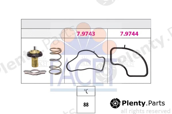 Facet 7.8986 — Thermostat, coolant Made in Italy - OE Equivalent
