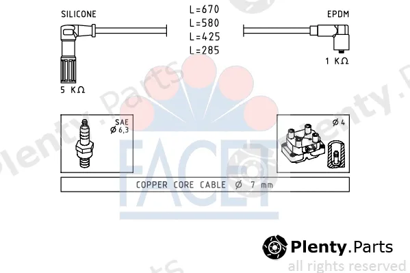 Facet 4.8655 — Ignition Cable Kit Made in Italy - OE Equivalent