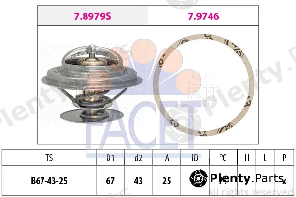 Facet 7.7942 — Thermostat, coolant Made in Italy - OE Equivalent