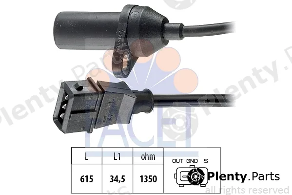 Facet 9.0053 — Sensor, crankshaft pulse Made in Italy - OE Equivalent