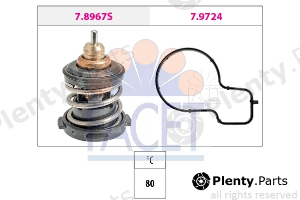 Facet 7.8967 — Thermostat, coolant Made in Italy - OE Equivalent