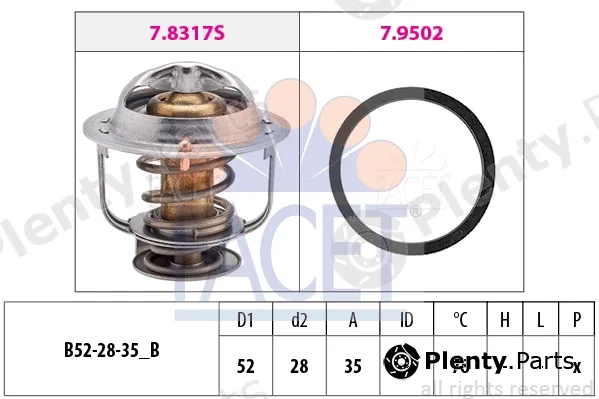 Facet 7.8317 — Thermostat, coolant Made in Italy - OE Equivalent