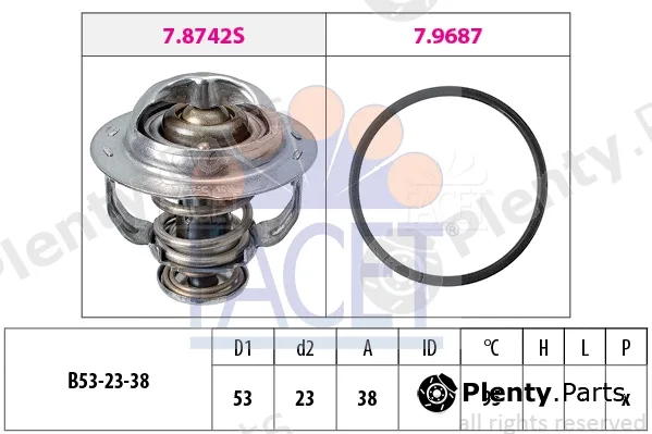 Facet 7.8742 — Thermostat, coolant Made in Italy - OE Equivalent