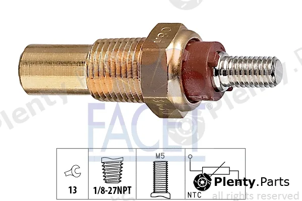 Facet 7.3180 — Sensor, coolant temperature Made in Italy - OE Equivalent