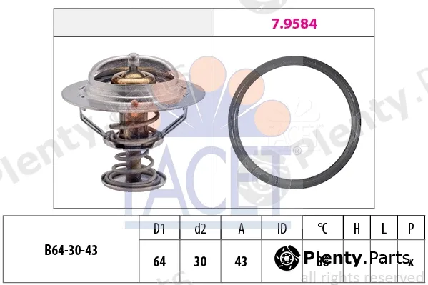 Facet 7.8651 — Thermostat, coolant Made in Italy - OE Equivalent