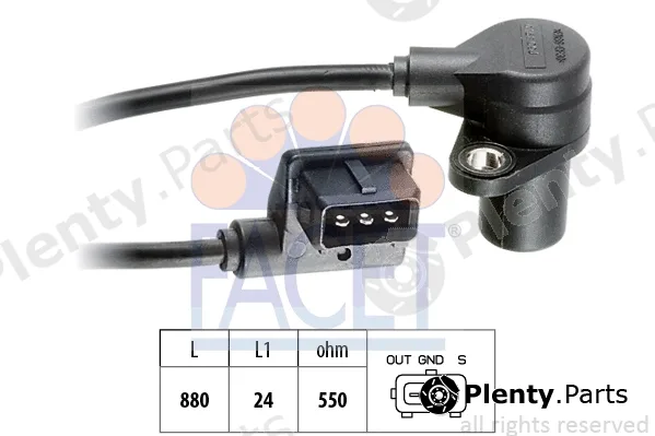 Facet 9.0158 — Sensor, crankshaft pulse Made in Italy - OE Equivalent