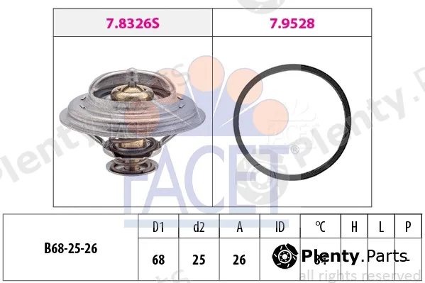 Facet 7.8326 — Thermostat, coolant Made in Italy - OE Equivalent