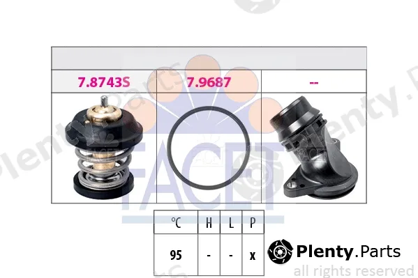 Facet 7.8799K — Thermostat, coolant Made in Italy - OE Equivalent