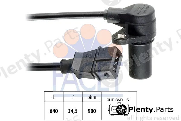 Facet 9.0155 — Sensor, crankshaft pulse Made in Italy - OE Equivalent