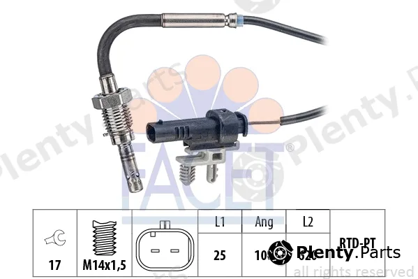 Facet 22.0255 — Sensor, exhaust gas temperature Made in Italy - OE Equivalent