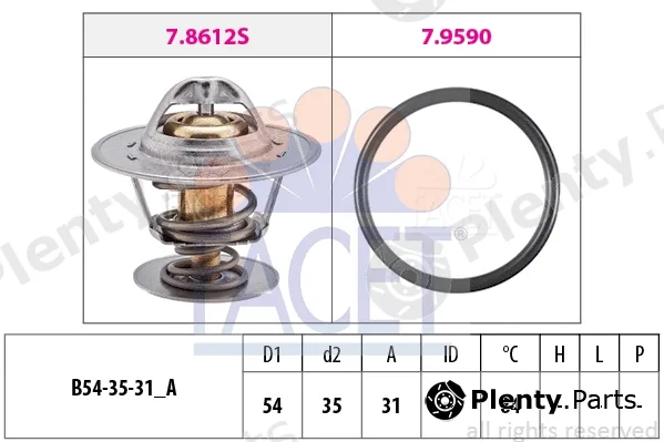 Facet 7.8612 — Thermostat, coolant Made in Italy - OE Equivalent