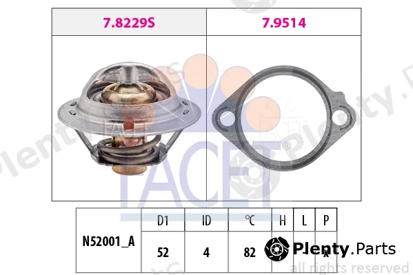 Facet 7.8437 — Thermostat, coolant Made in Italy - OE Equivalent