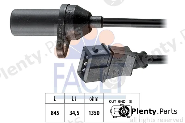 Facet 9.0381 — Sensor, crankshaft pulse Made in Italy - OE Equivalent