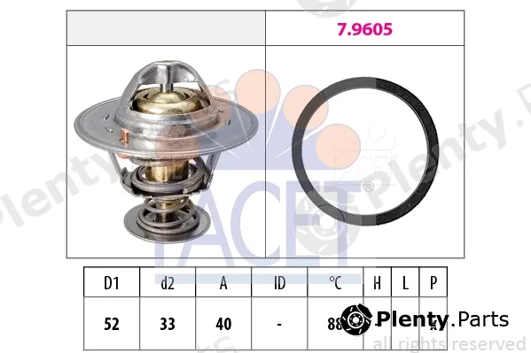 Facet 7.8537 — Thermostat, coolant Made in Italy - OE Equivalent