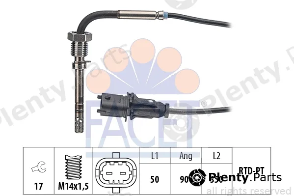 Facet 22.0092 — Sensor, exhaust gas temperature Made in Italy - OE Equivalent