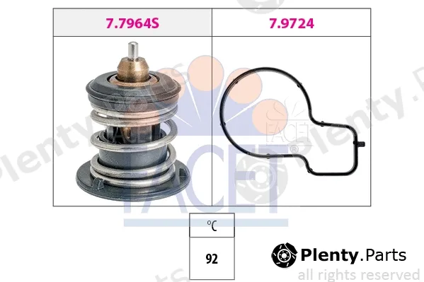 Facet 7.7964 — Thermostat, coolant Made in Italy - OE Equivalent