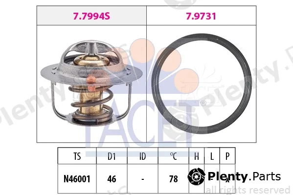 Facet 7.7993 — Thermostat, coolant Made in Italy - OE Equivalent