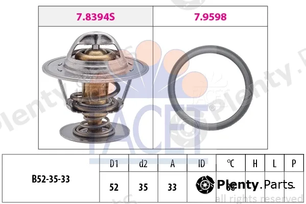 Facet 7.8394 — Thermostat, coolant Made in Italy - OE Equivalent