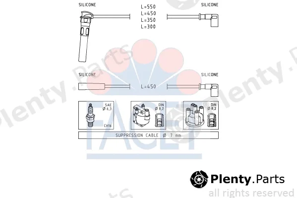 Facet 4.9888 — Ignition Cable Kit Made in Italy - OE Equivalent