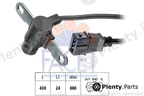 Facet 9.0198 — Sensor, crankshaft pulse Made in Italy - OE Equivalent