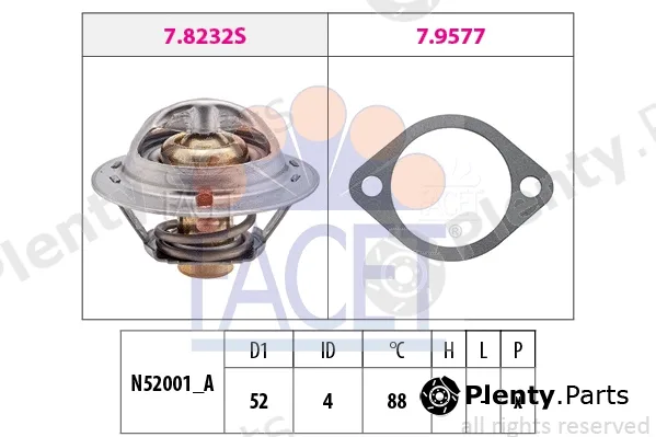 Facet 7.8237 — Thermostat, coolant Made in Italy - OE Equivalent