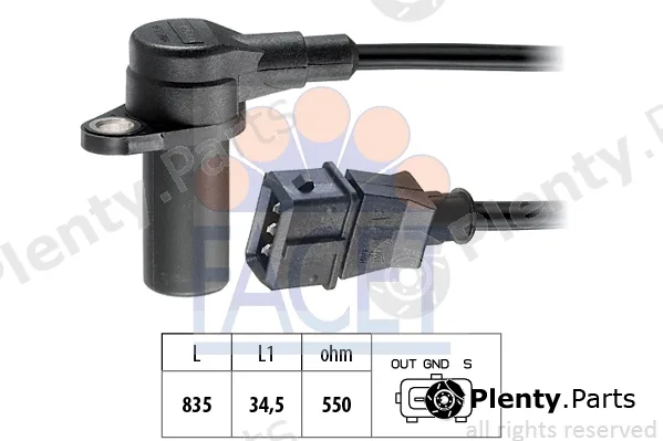Facet 9.0137 — Sensor, crankshaft pulse Made in Italy - OE Equivalent