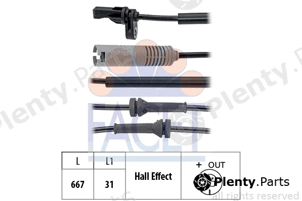 Facet 21.0076 — Sensor, wheel speed Made in Italy - OE Equivalent