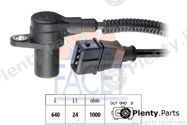 Facet 9.0301 — Sensor, crankshaft pulse Made in Italy - OE Equivalent