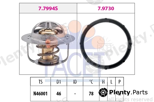 Facet 7.7994 — Thermostat, coolant Made in Italy - OE Equivalent
