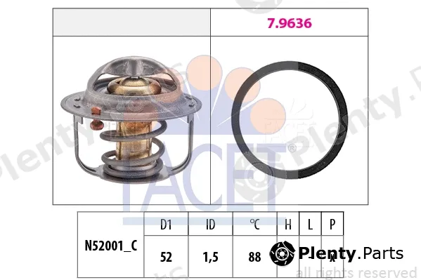 Facet 7.8554 — Thermostat, coolant Made in Italy - OE Equivalent