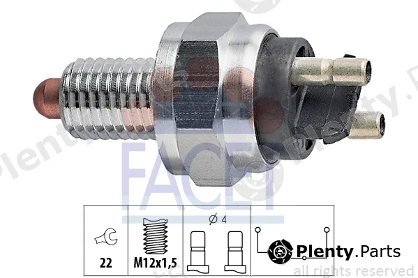 Facet 7.6071 — Switch, reverse light Made in Italy - OE Equivalent