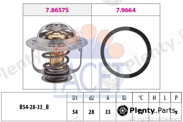 Facet 7.8657 — Thermostat, coolant Made in Italy - OE Equivalent