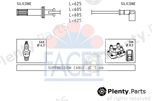 Facet 4.8456 — Ignition Cable Kit Made in Italy - OE Equivalent