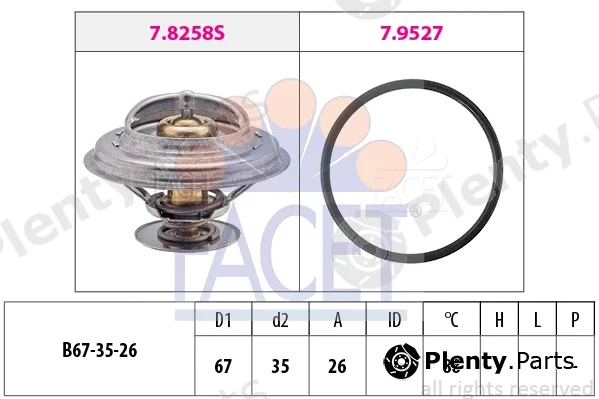 Facet 7.8258 — Thermostat, coolant Made in Italy - OE Equivalent