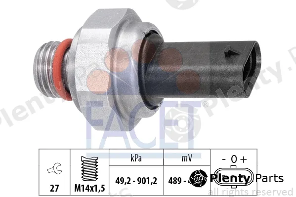 Facet 25.0010 — Sensor, exhaust pressure Made in Italy - OE Equivalent