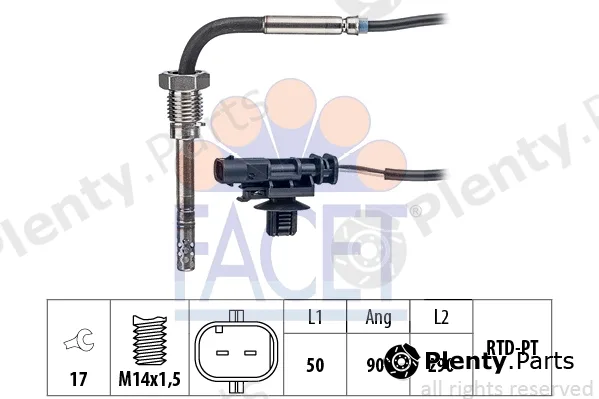 Facet 22.0346 — Sensor, exhaust gas temperature Made in Italy - OE Equivalent
