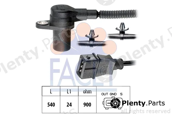 Facet 9.0587 — Sensor, crankshaft pulse Made in Italy - OE Equivalent