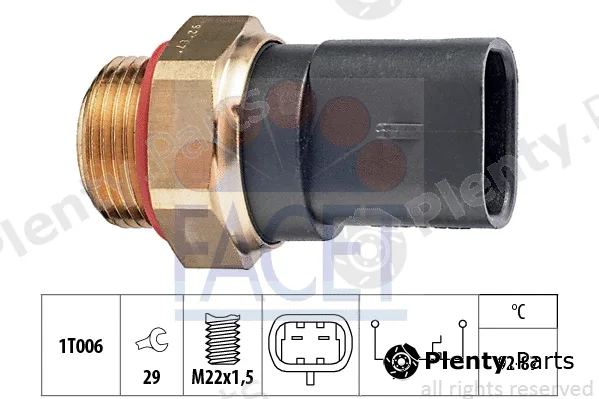 Facet 7.5187 — Temperature Switch, radiator fan Made in Italy - OE Equivalent