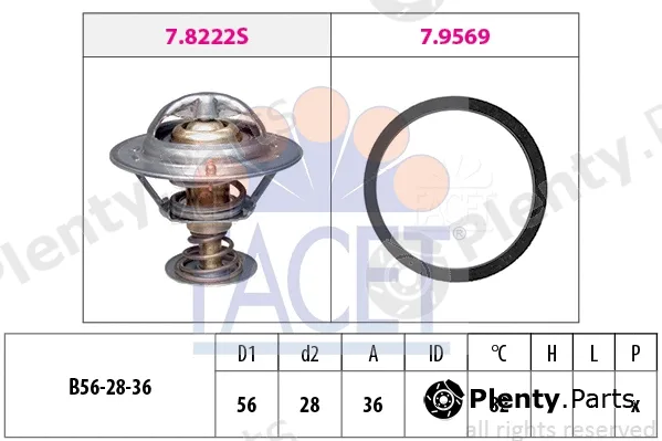 Facet 7.8222 — Thermostat, coolant Made in Italy - OE Equivalent