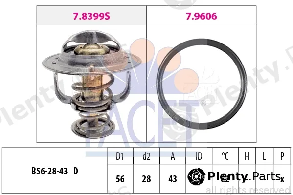 Facet 7.8848 — Thermostat, coolant Made in Italy - OE Equivalent