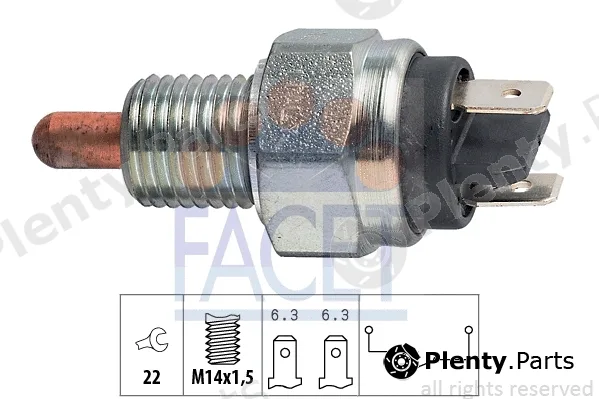 Facet 7.6124 — Switch, reverse light Made in Italy - OE Equivalent
