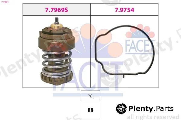 Facet 7.7921 — Thermostat, coolant Made in Italy - OE Equivalent