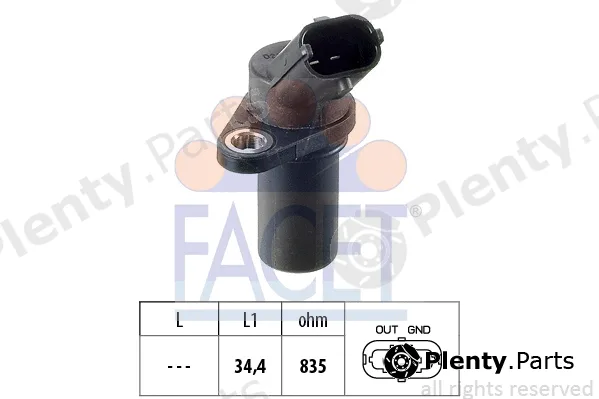 Facet 9.0837 — Sensor, crankshaft pulse Made in Italy - OE Equivalent