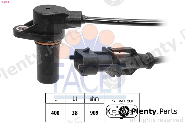 Facet 9.0854 — Sensor, crankshaft pulse Made in Italy - OE Equivalent